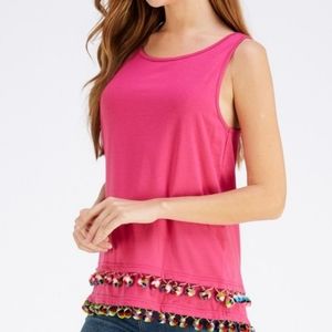 Barbie Pink entro PomPom Women's Large Tank top